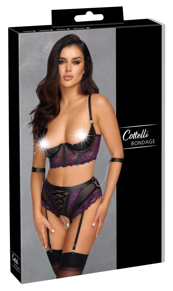 Cottelli Blütenpitzen-Hebe und Straps-Slip mit verführerischen Details