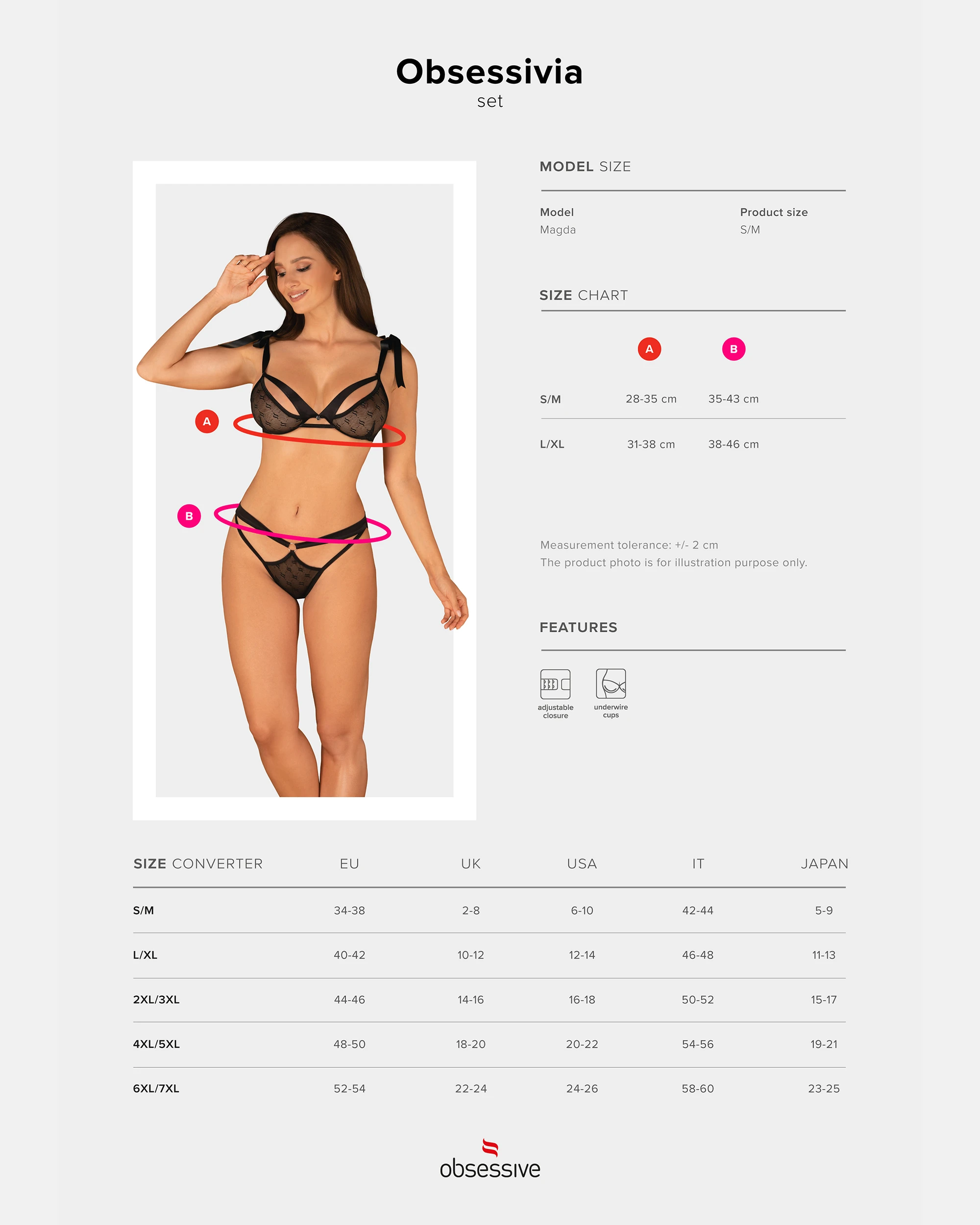 Feminines Dessous Set mit Schleifen von Obsessive