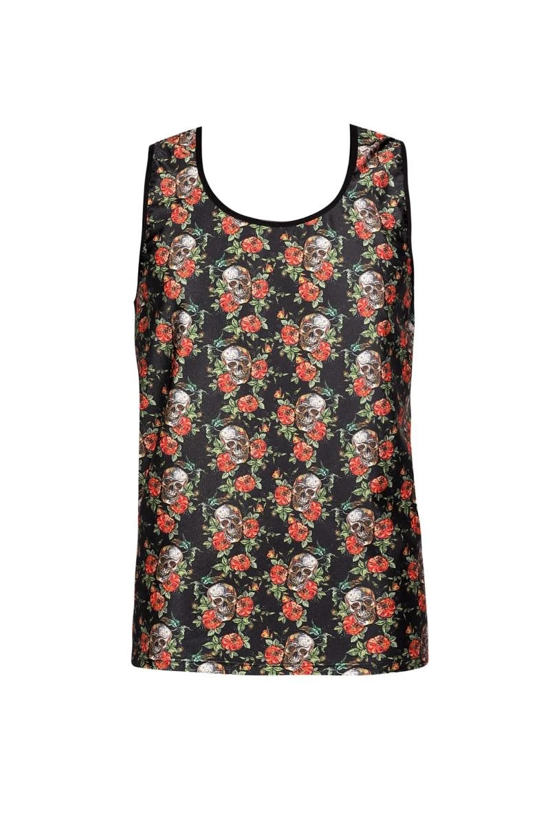 Herren Tank Top mit Flower Skull Print von Anais for Men