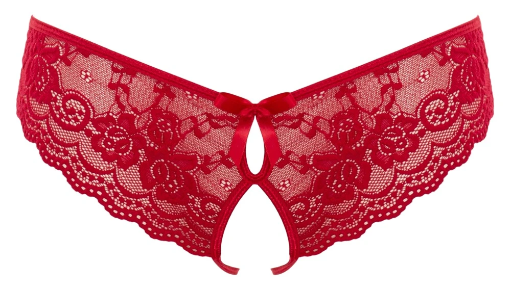 Cottelli LINGERIE Spitzenslip offen elastischer Spitze schleifenverzierten Cut-Outs