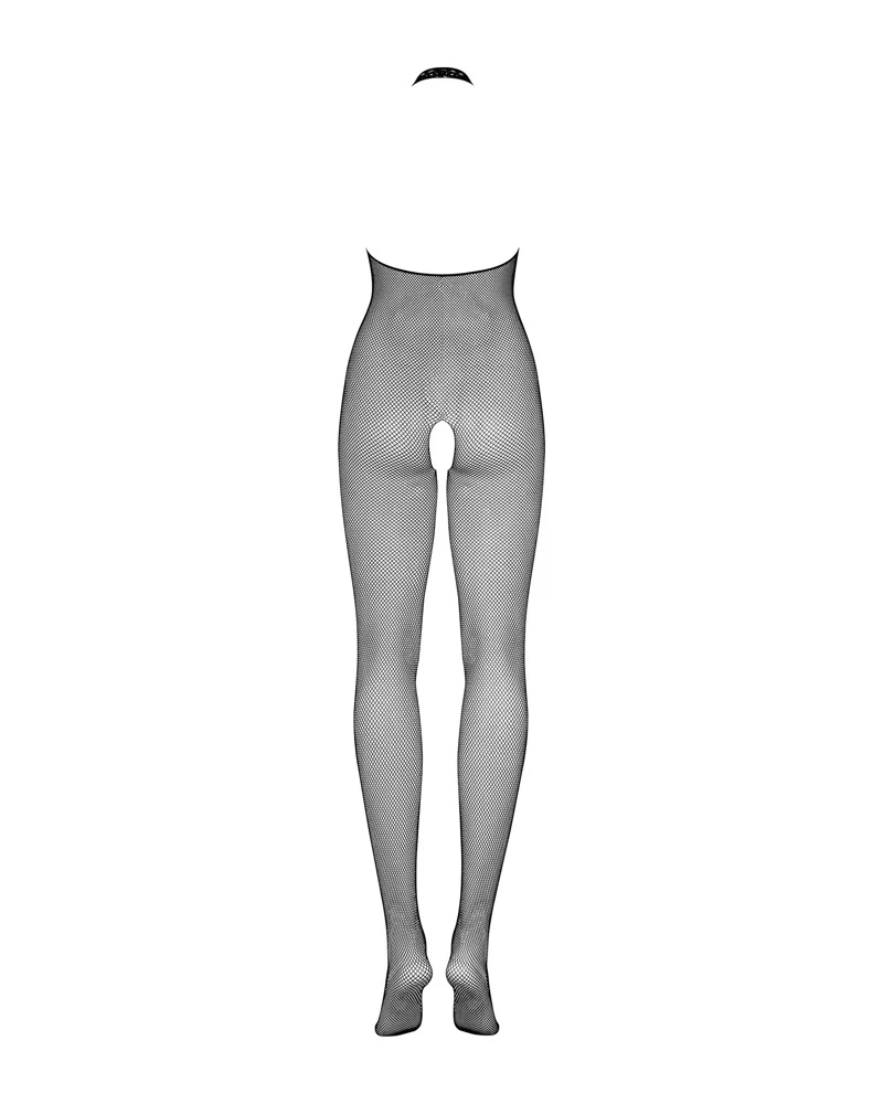 Obsessive durchsichtiger Neckholder-Bodystocking.  Er schmiegt sich an den Körper wie eine zweite Haut und verleiht dem Körper eine sinnliche und verführerische Form.
