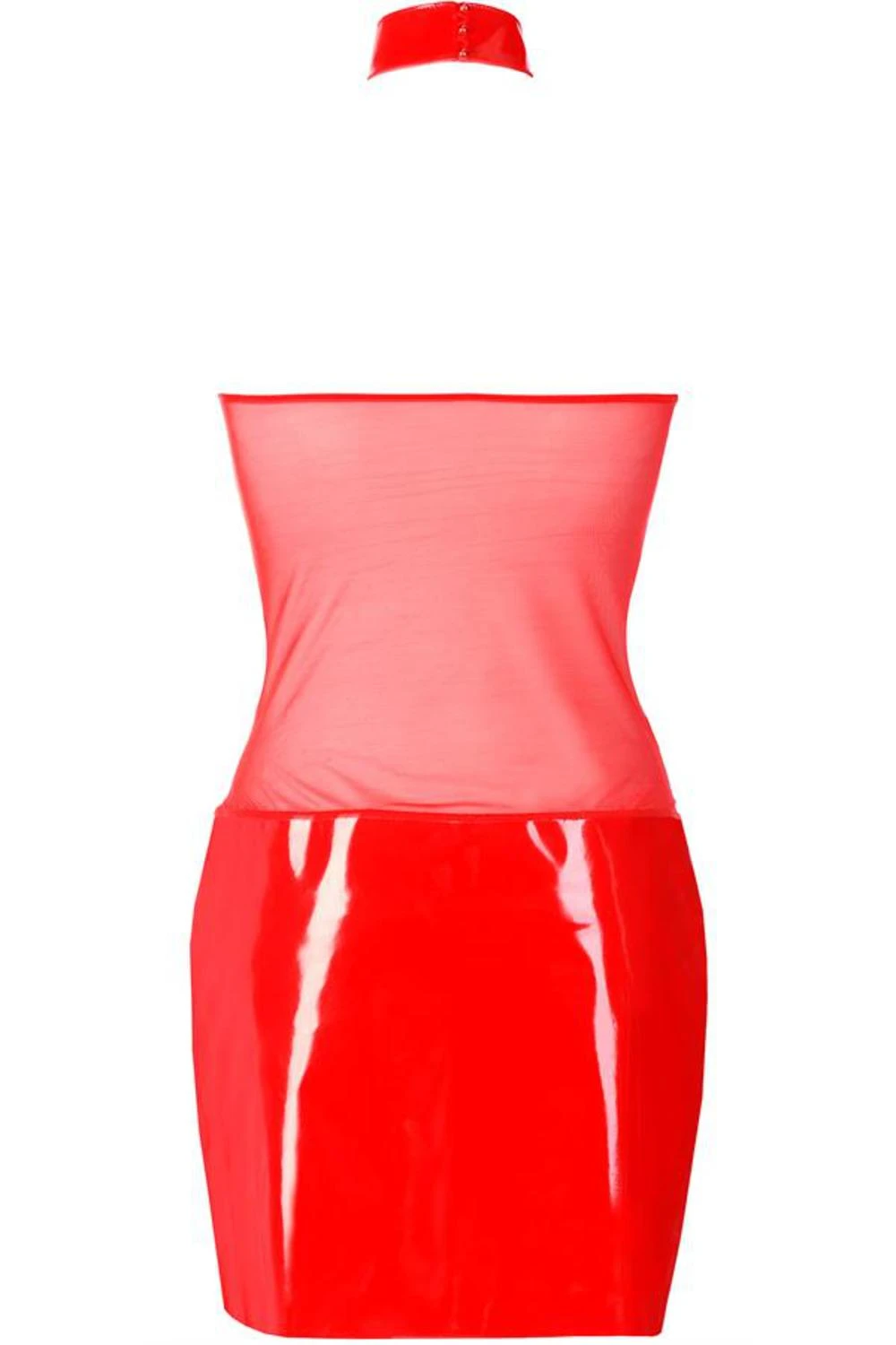 Axami Lack Minikleid mit transparentem Tüll in rot