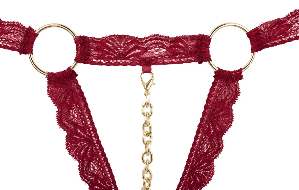 Cottelli LINGERIE Ouvert BH Set aus elastischem Spitzenband rot