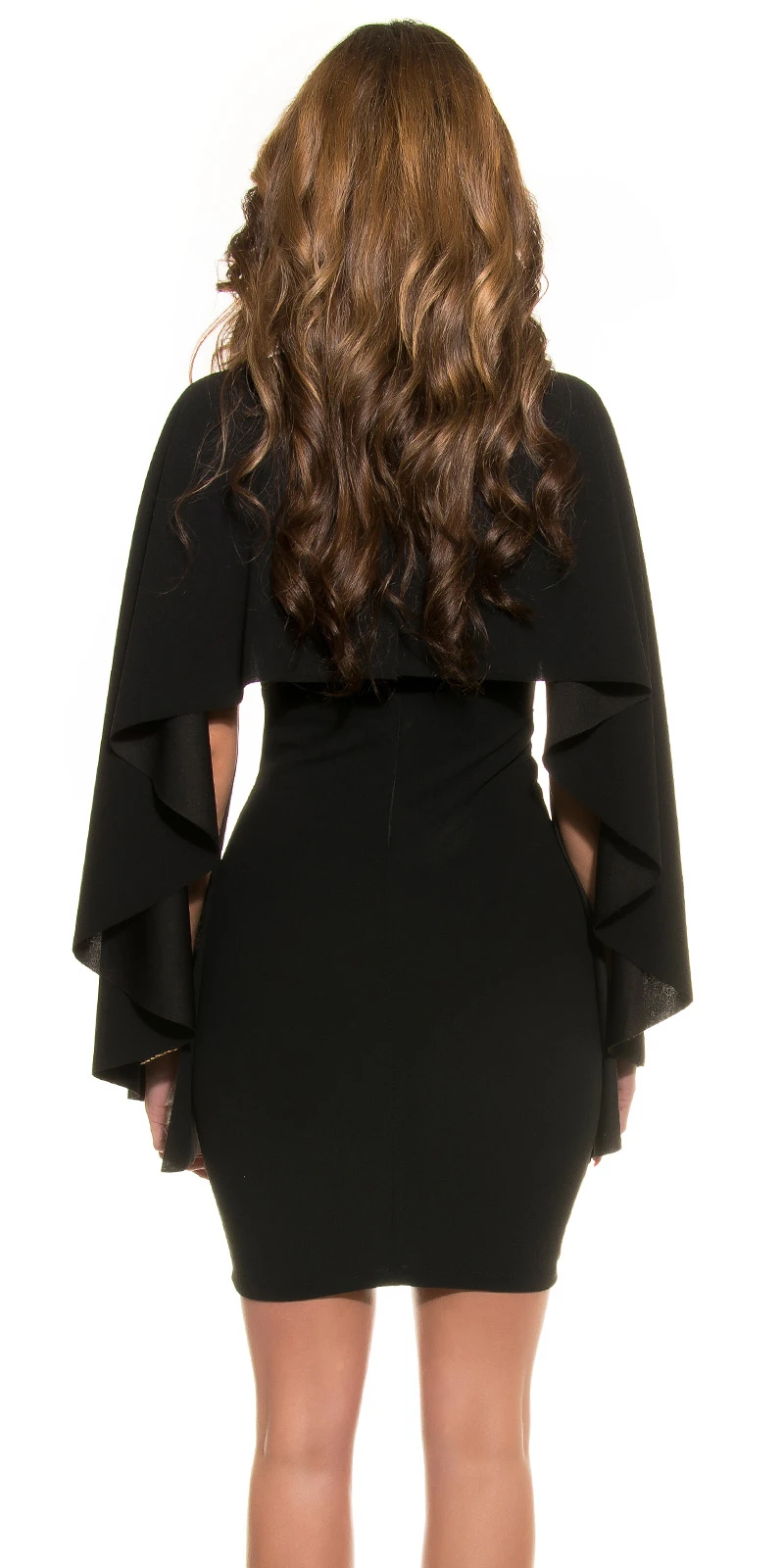 Chic Etui V-Neck Minikleid mit Cape-Effekt Chic Etui V-Neck Minikleid mit Cape-Effekt