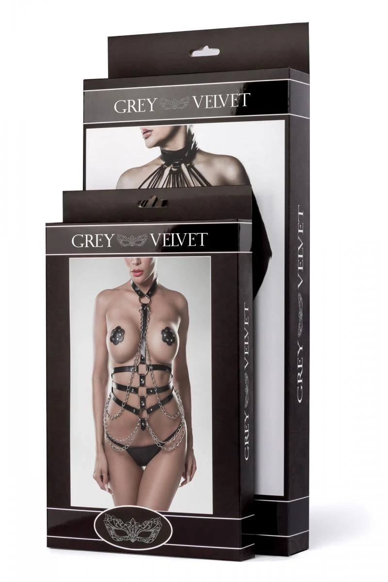 Harness Kettenset mit Nipple Patches von Grey Velvet