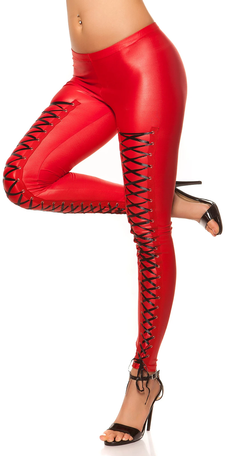 Extravagante Leggings mit Corsagen-Schnürung