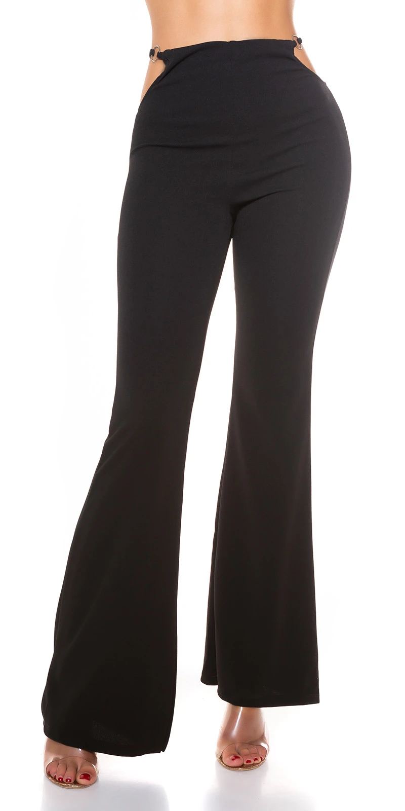 Uni High Waist Hose mit sexy Hüft Cutout Uni High Waist Hose mit sexy Hüft Cutout