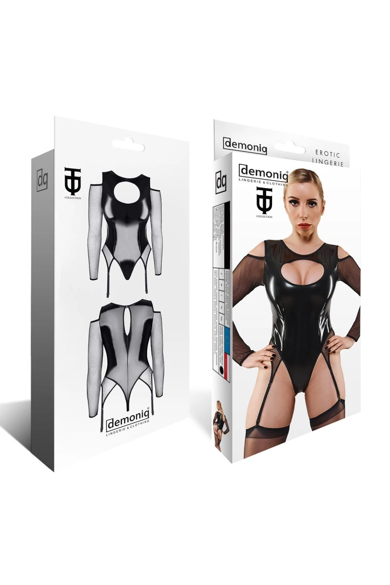 Straps-Body TDTrude001 mit Cutouts aus glänzendem Vinyl Wetlook von Demoniq Straps-Body TDTrude001 mit Cutouts aus glänzendem Vinyl Wetlook von Demoniq