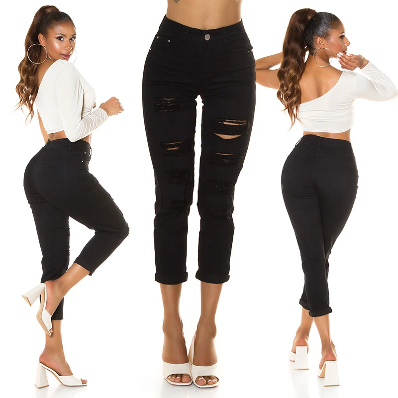 Destroyed MOM FIT High Waist Jeans mit Risse Destroyed MOM FIT High Waist Jeans mit Risse