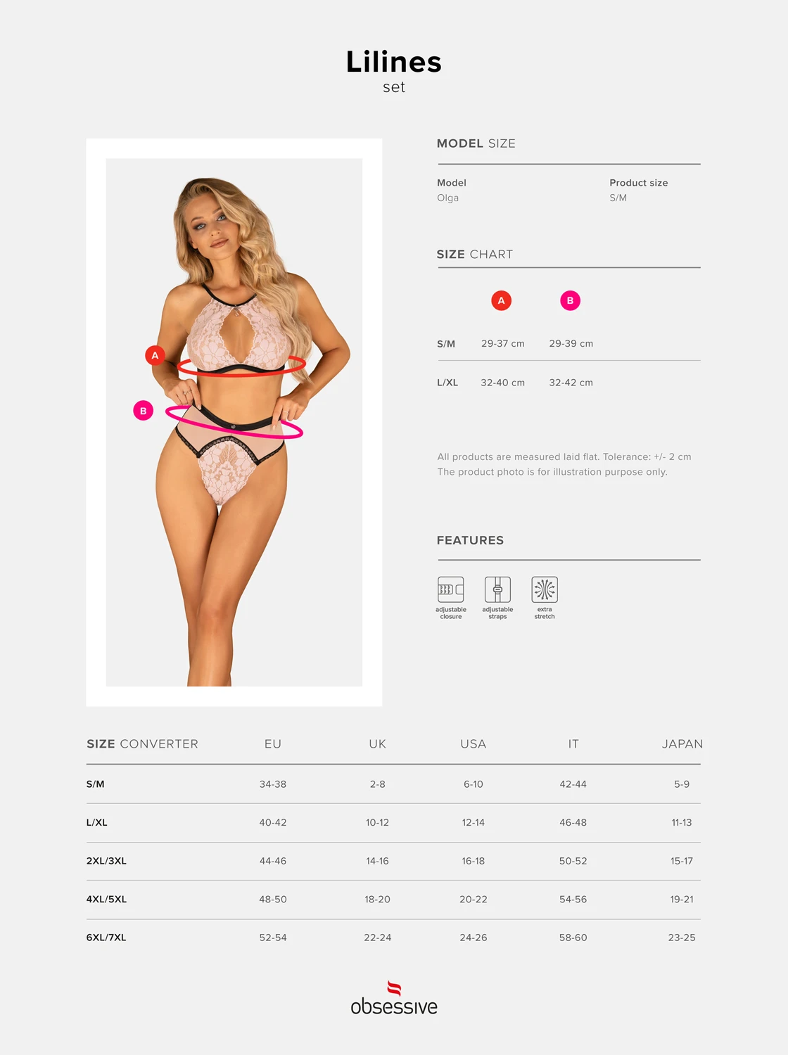 Elegantes Dessous Set mit floraler Spitze von Obsessive