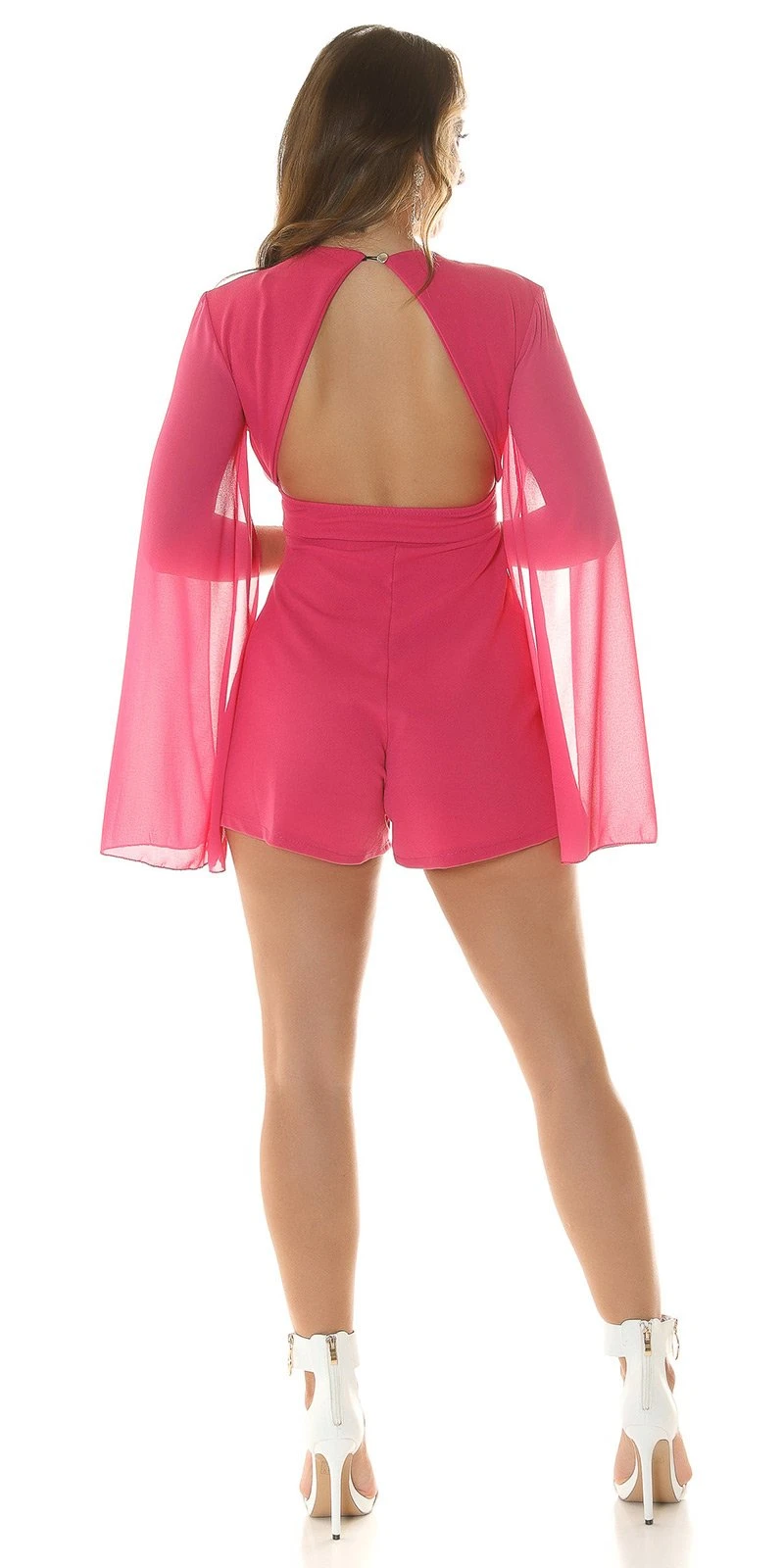 Party Hotpants V-Neck Jumpsuit Rückenfrei mit offenen Ärmel Party Hotpants V-Neck Jumpsuit Rückenfrei mit offenen Ärmel