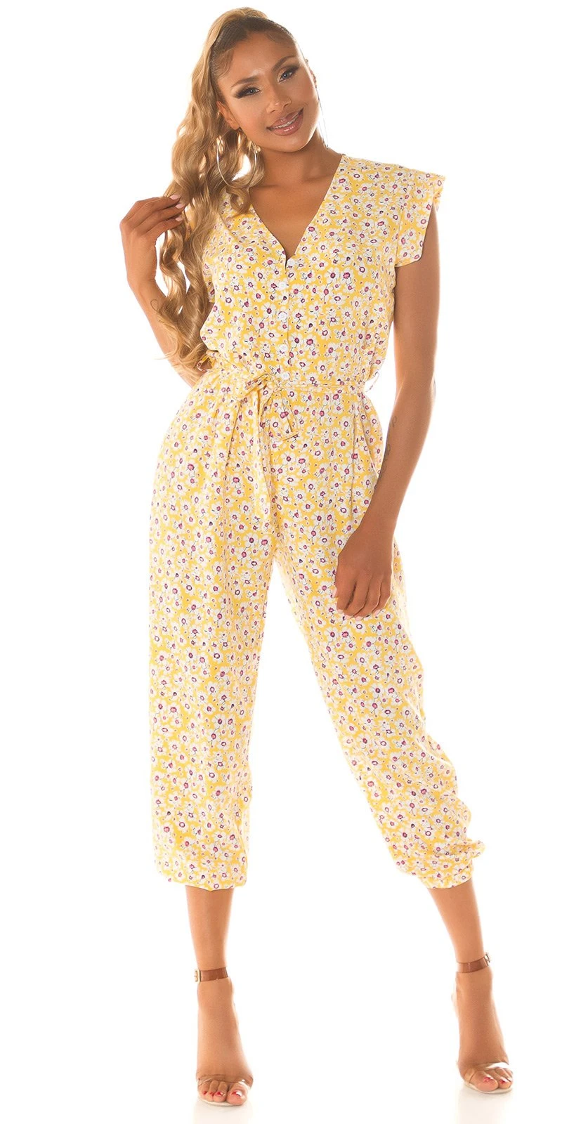 Sexy Sommer-Must-Have-Overall mit Gürtel und V-Ausschnitt Sexy Sommer-Must-Have-Overall mit Gürtel und V-Ausschnitt