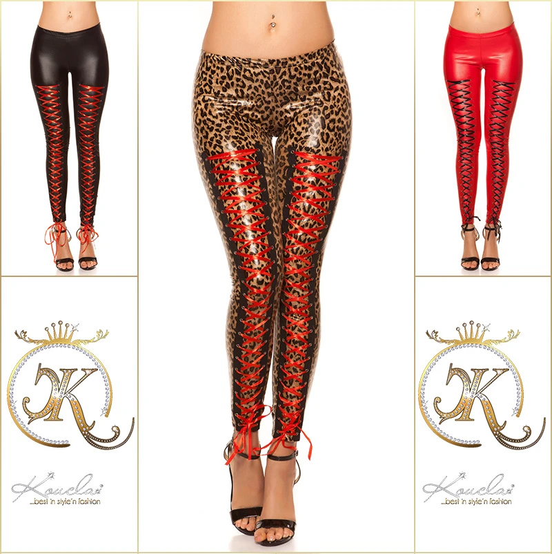 Extravagante Leggings mit Corsagen-Schnürung