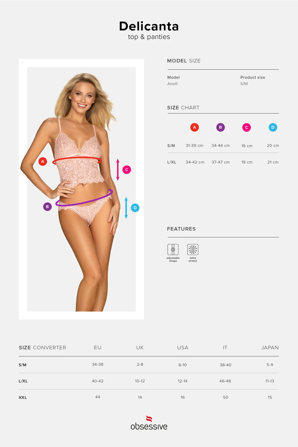 Top & Panties mit Multistretch Spitze
