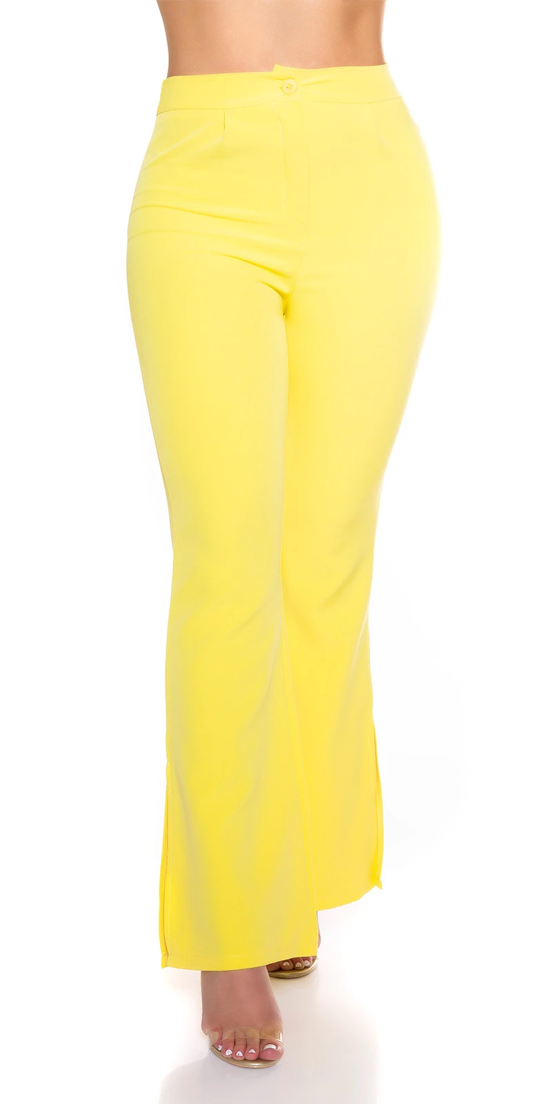 Basic High Waist Bootcut Hose mit Schlitz Basic High Waist Bootcut Hose mit Schlitz