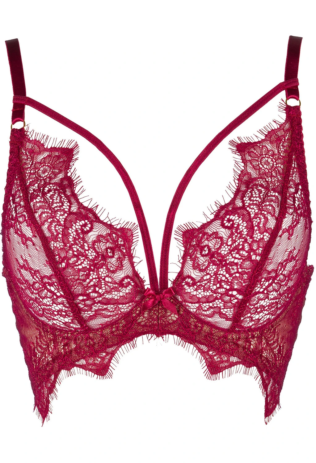 Axami sexy Bustier BH aus zarter roter Spitze mit verstellbaren Trägern Axami sexy Bustier BH aus zarter roter Spitze mit verstellbaren Trägern