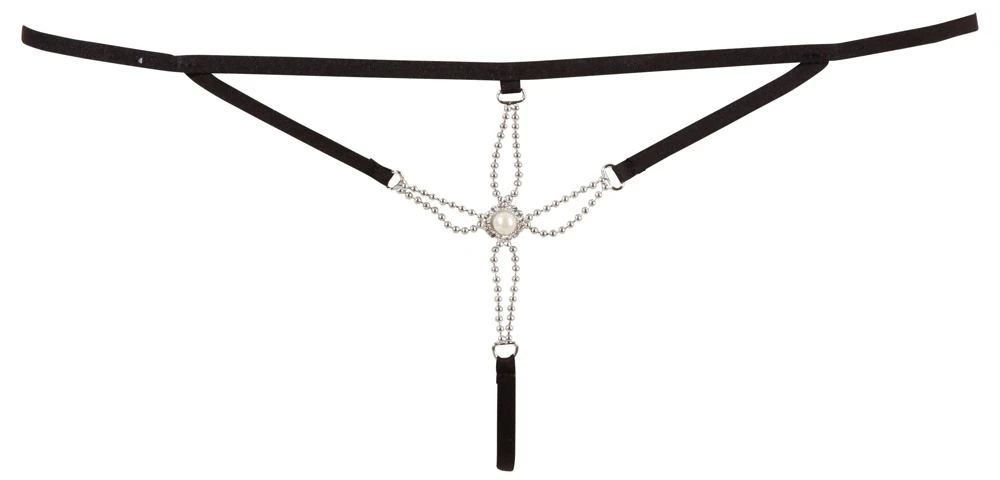Cottelli LINGERIE String Seestern Look Perlenverzierung über der offenen Scham Cottelli LINGERIE String Seestern Look Perlenverzierung über der offenen Scham