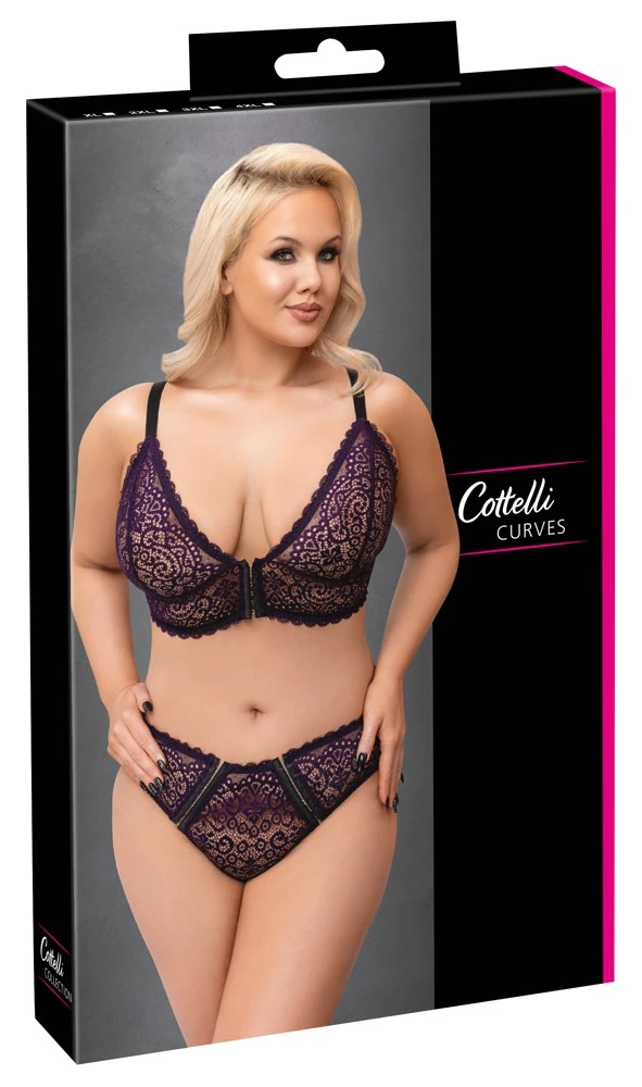 Cottelli Verführerisches Set: Spitzen-Bralette und Slip mit raffinierten Details