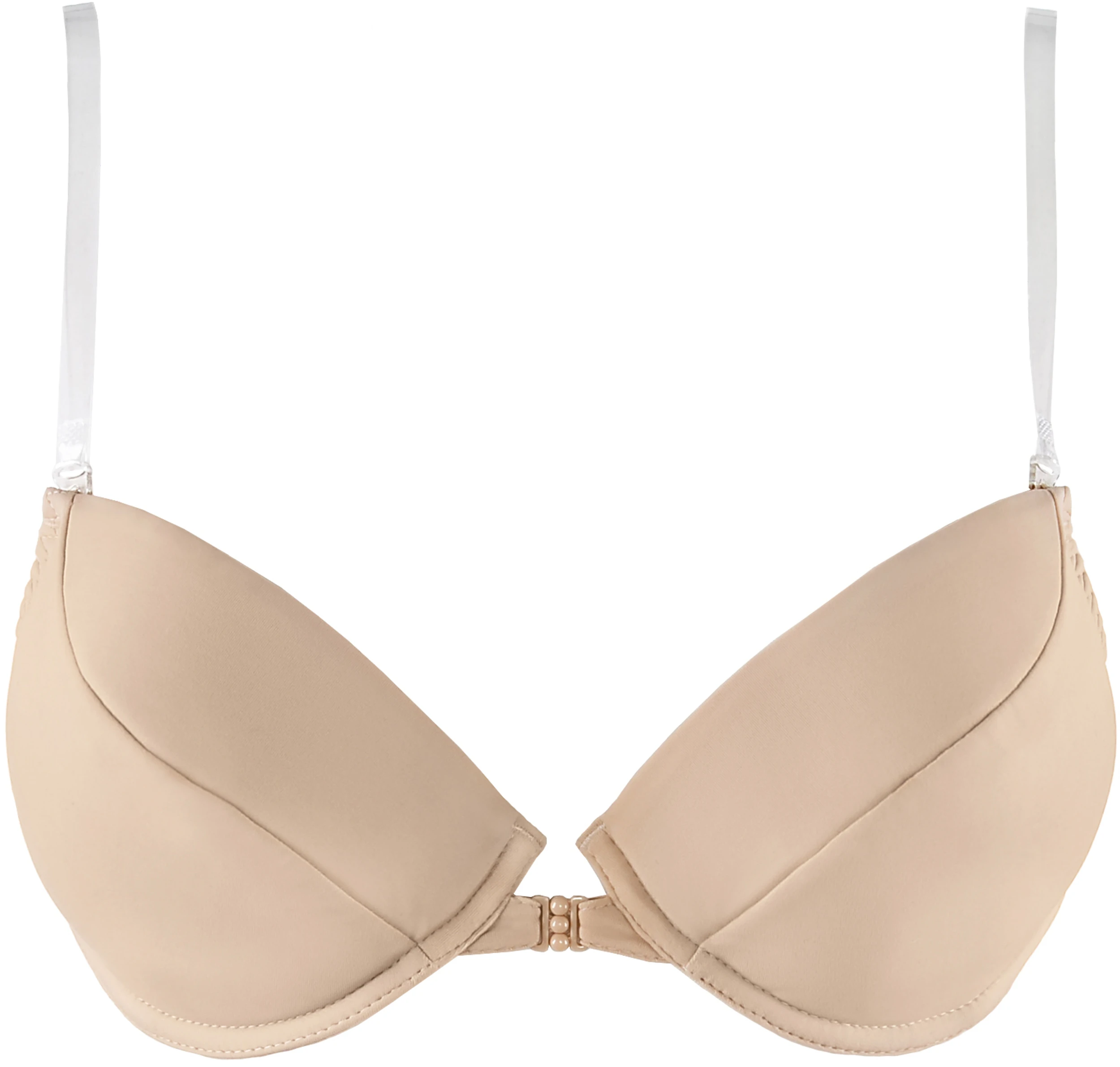 Axami V-5790 beige Push Up BH mit durchsichtigen Silikonträgern Trägern
