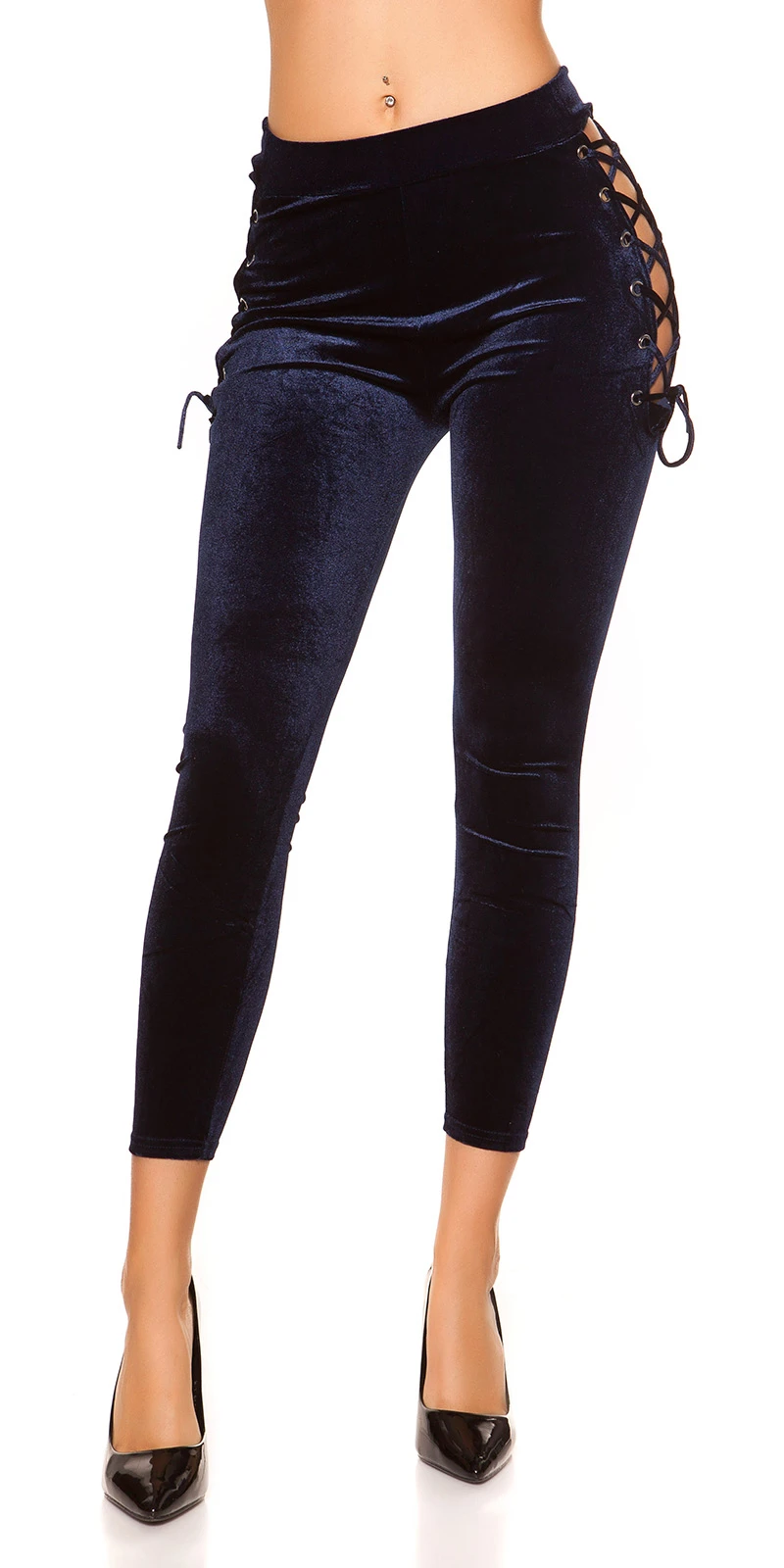 Smat Optik Leggings mit Cutout und Deko Schnürung