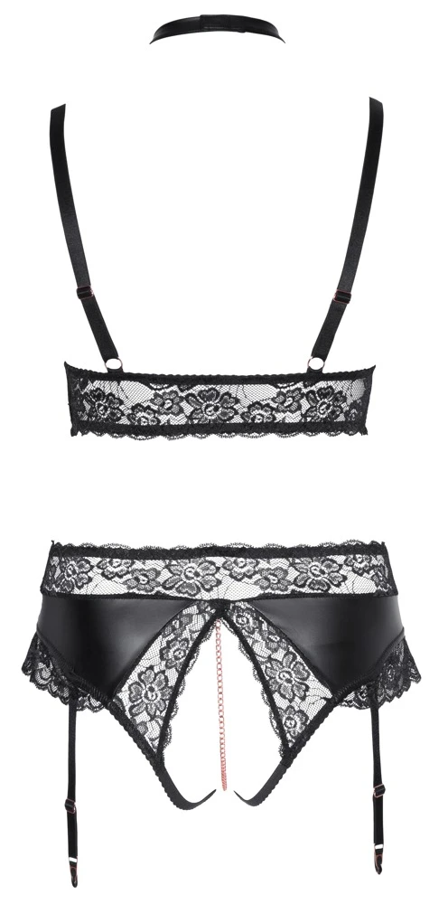 Cottelli Sinnliche Versuchung: Ein Mix aus Mattlook und Spitze. Soft BH und Straps Slip ouvert