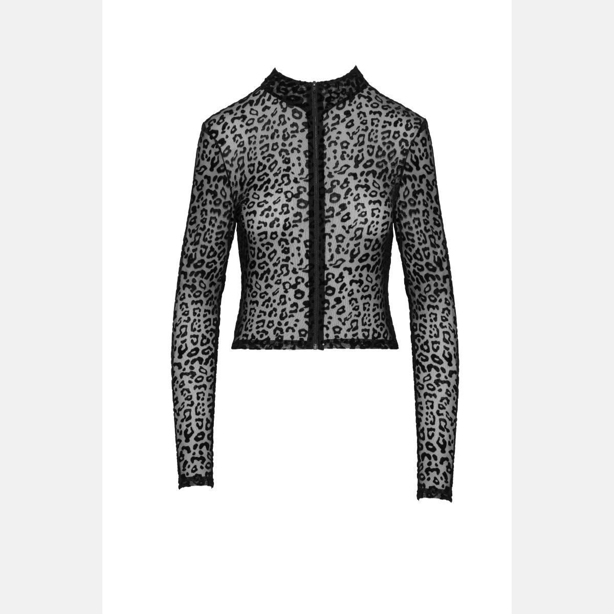 Leopardenflock Top F289 mit langen Ärmeln von Noir Handmade Leopardenflock Top F289 mit langen Ärmeln von Noir Handmade