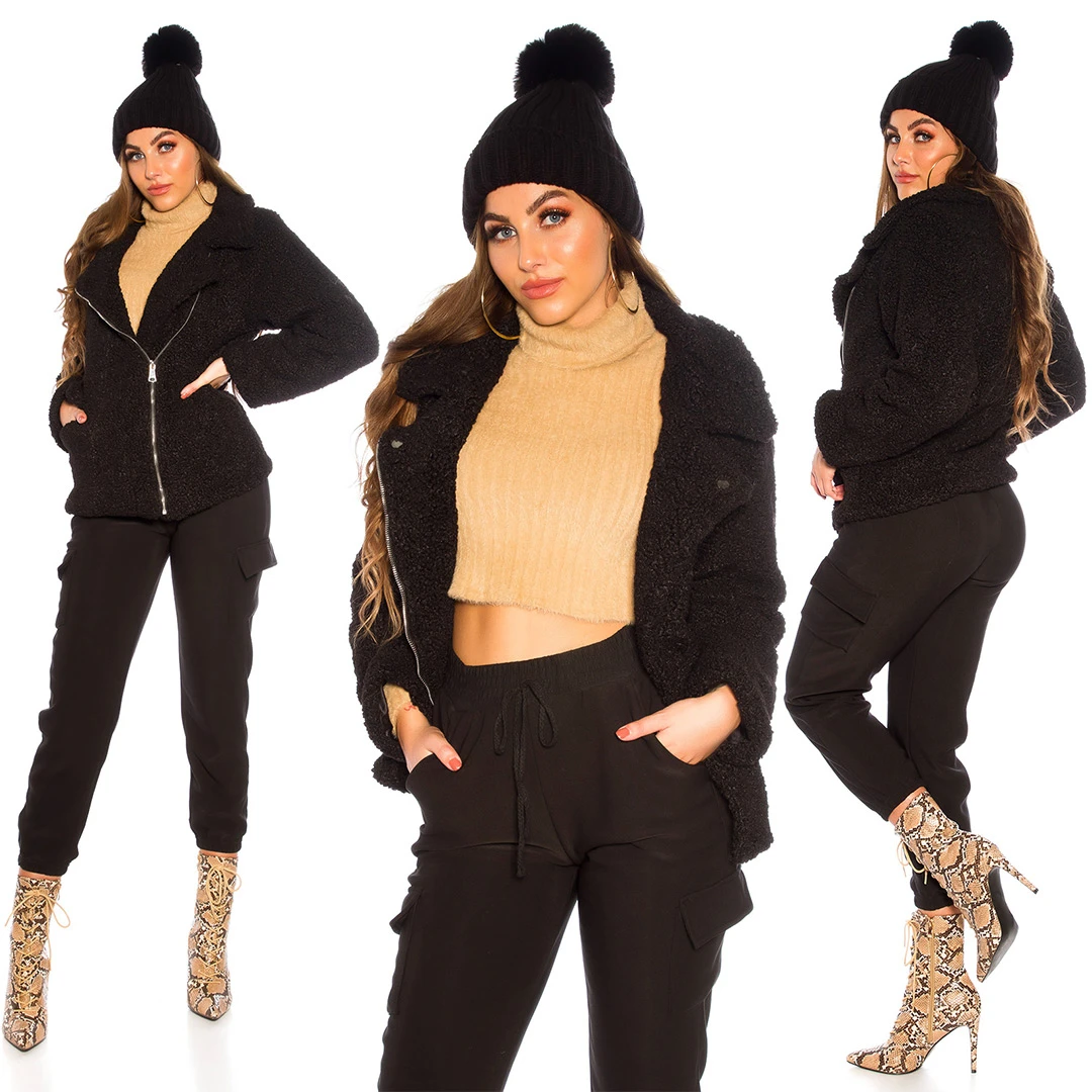 Teddy Kuschel Jacke mit Reverse Teddy Kuschel Jacke mit Reverse