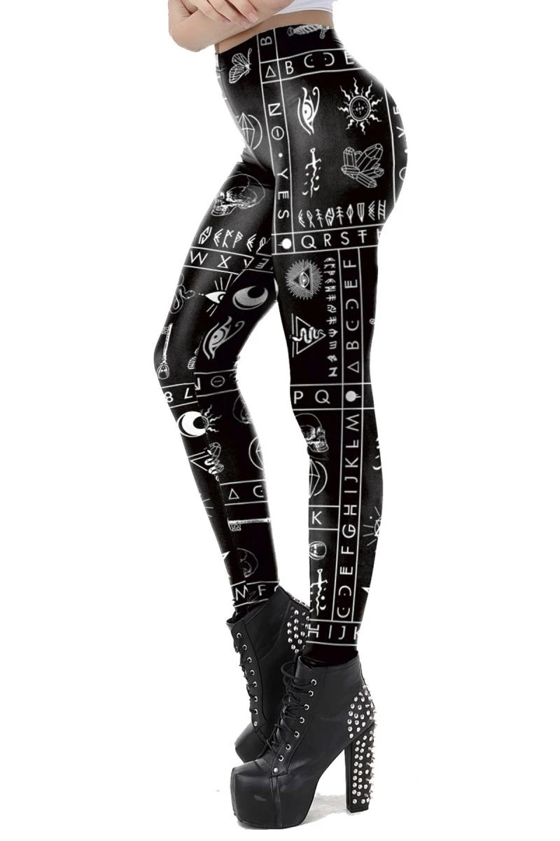 Leggings mit Gothic Symbolen