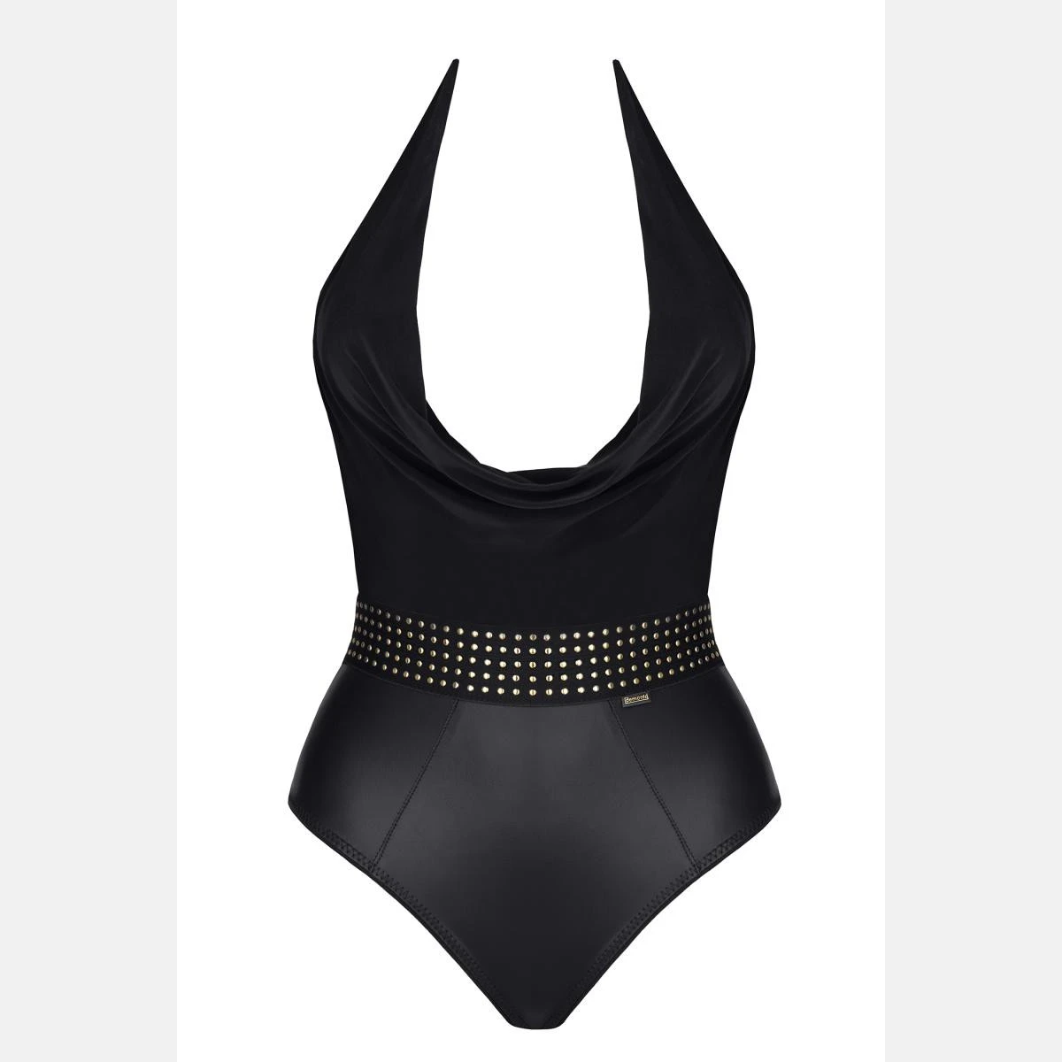 Elastischer Wetlook Body mit Wasserfallausschnitt von Demoniq Elastischer Wetlook Body mit Wasserfallausschnitt von Demoniq