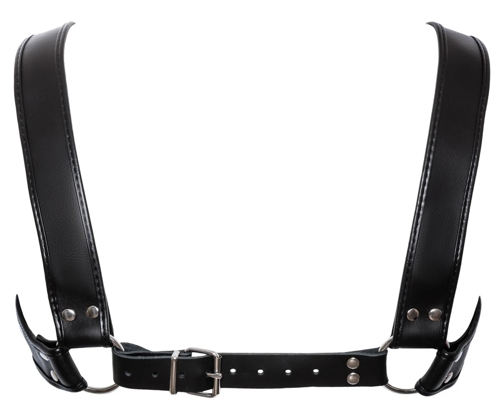 Verstellbarer Harness von ZADO aus robustem Leder. Ungefüttert, aufregend maskulin und vielseitig kombinierbar.