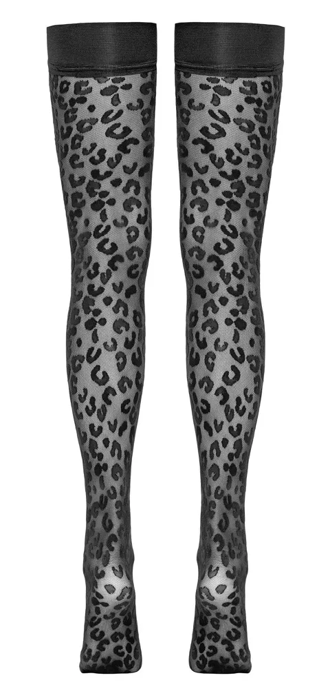 Cottelli Stilvoll und rutschfest: Leo-Look Strümpfe mit Silikonverstärkung Cottelli Stilvoll und rutschfest: Leo-Look Strümpfe mit Silikonverstärkung