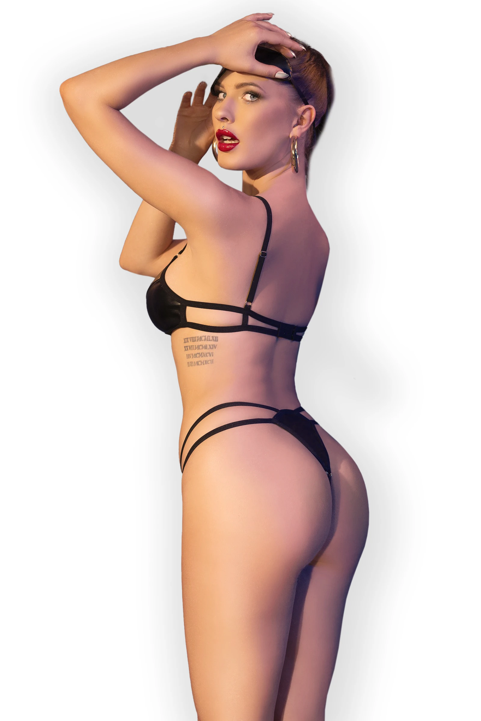 Kunstleder Body Dessous Set CR4700 schwarz