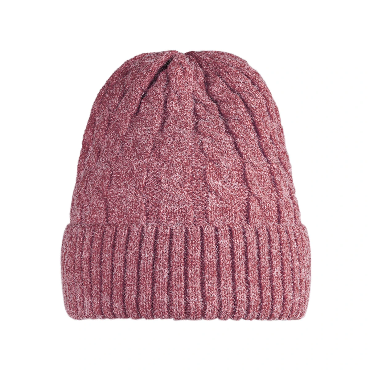 Basic Strick Woll Mütze mit Zopf-Muster Basic Strick Woll Mütze mit Zopf-Muster