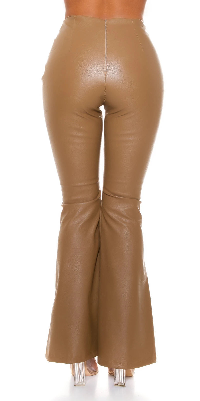 Kunstleder High Waist Hose mit XL-Schlag Kunstleder High Waist Hose mit XL-Schlag