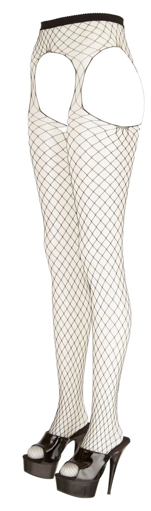 Cottelli Verlockende Versuchung: Die raffinierte Straps-Strumpfhose aus grobem Netzmaterial und ouvert gearbeitetem Schritt