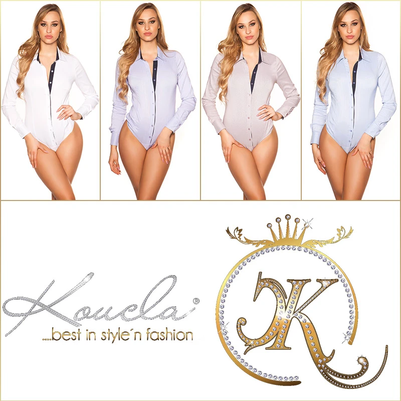 Business Look Body Blusen Top mit Hemdkragen Business Look Body Blusen Top mit Hemdkragen