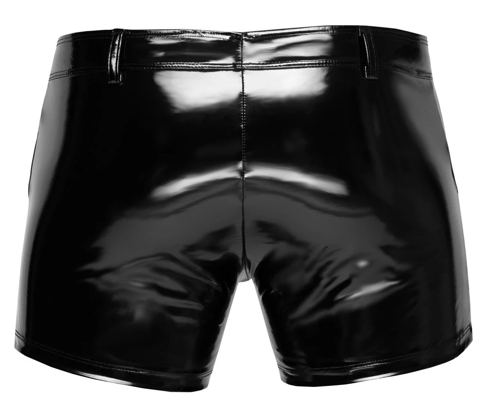 Klassische schwarze Pants von Black Level aus längs- und querelastischem 4-Wege-Stretch-Lack für eine körpernahe knackige Passform.