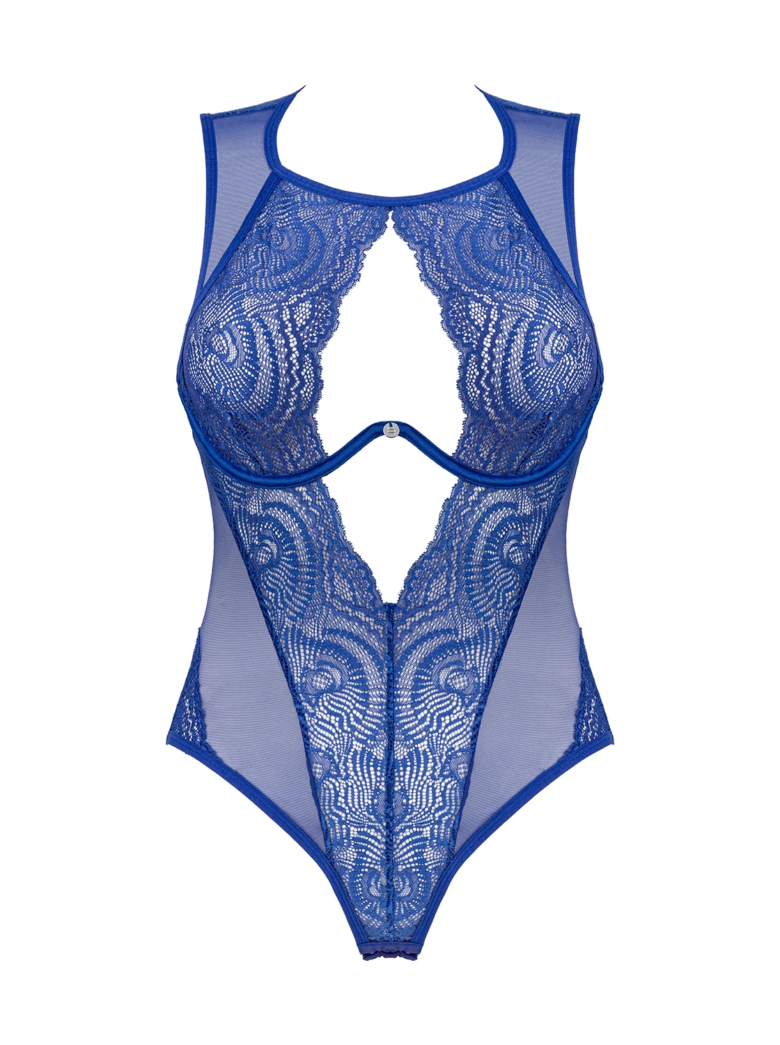 Transparenter Teddy mit Spitzen-Elementen von Obsessive