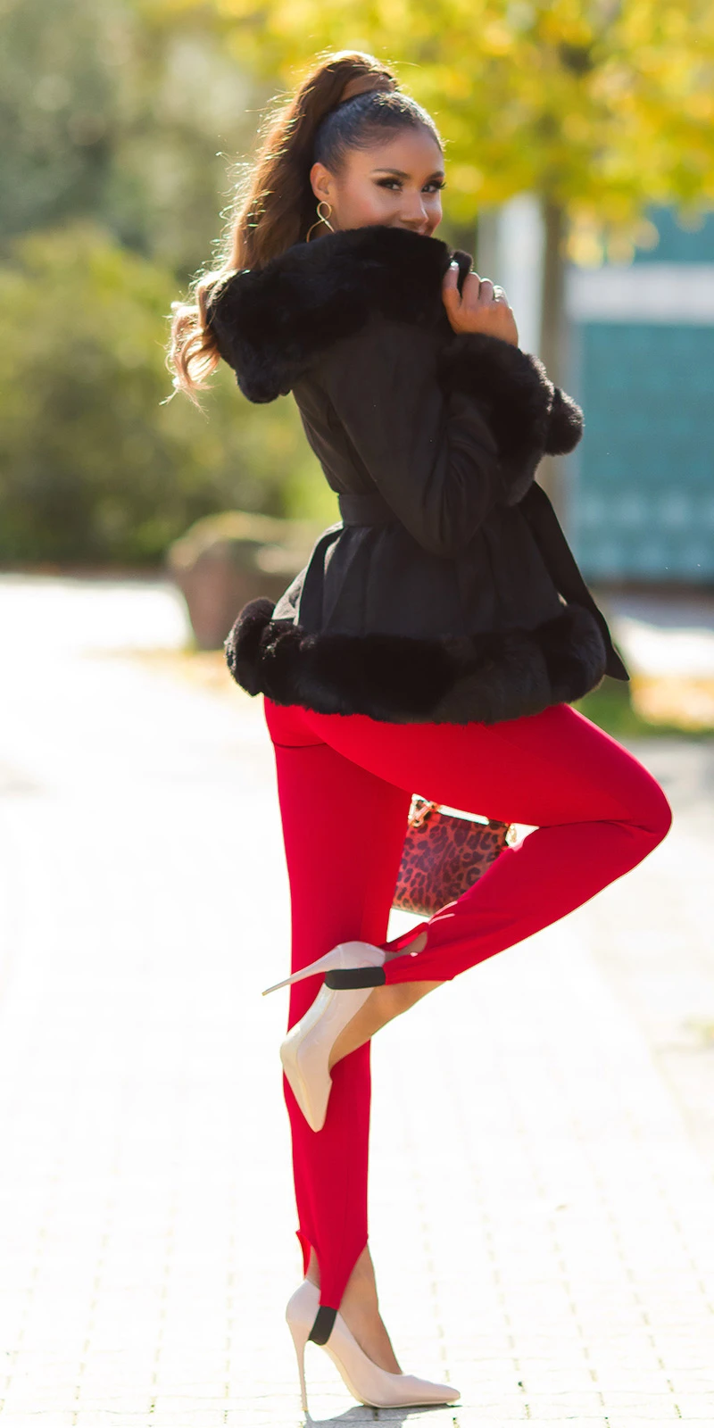 High Waist Hose Leggings mit Gummi-Steg High Waist Hose Leggings mit Gummi-Steg