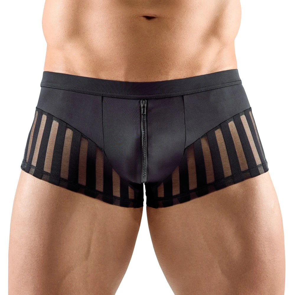 Herren Pants, Elegante Pants aus weicher Mikrofaser mit transparenten Streifen und diskretem Reißverschluss für optimalen Tragekomfort