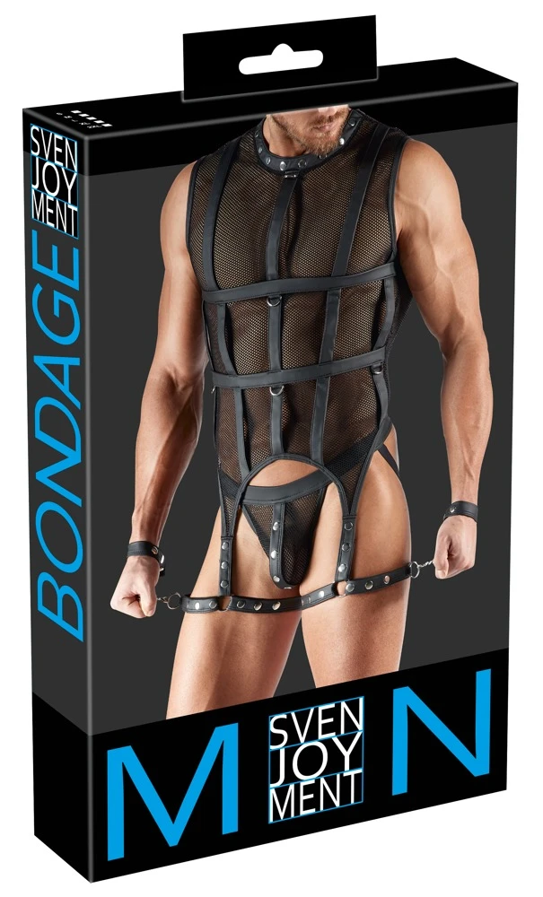 Fesselndes Netz-Set von Svenjoyment BONDAGE: Mit Harness, Jock, Handfesseln und Mattlook-Details für ein aufregendes Design