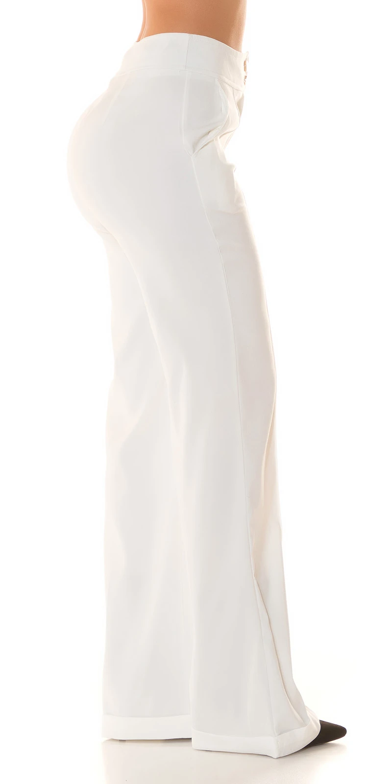 Highwaist Stoffhose Marlene Business Hose mit weitem Bein Schlaghose Bügelfalte und Krempel Highwaist Stoffhose Marlene Business Hose mit weitem Bein Schlaghose Bügelfalte und Krempel