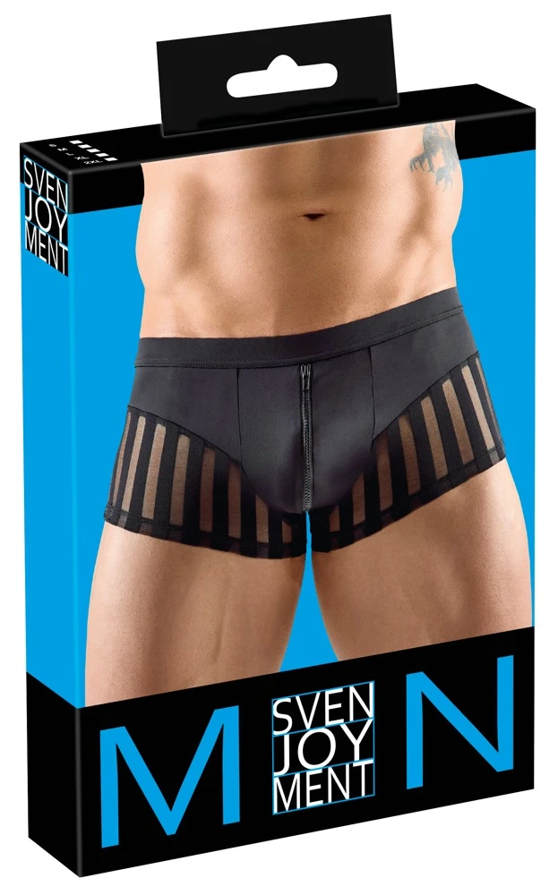 Herren Pants, Elegante Pants aus weicher Mikrofaser mit transparenten Streifen und diskretem Reißverschluss für optimalen Tragekomfort Herren Pants, Elegante Pants aus weicher Mikrofaser mit transparenten Streifen und diskretem Reißverschluss für optimalen Tragekomfort