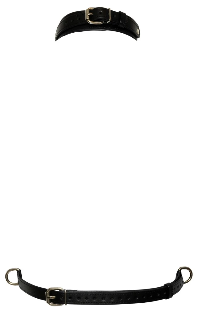 Bad Kitty Brustharness in stilvoller Lederoptik, Halsfessel und Unterbrustgurt, verstellbar, D-Ringe fesselnde Accessoires