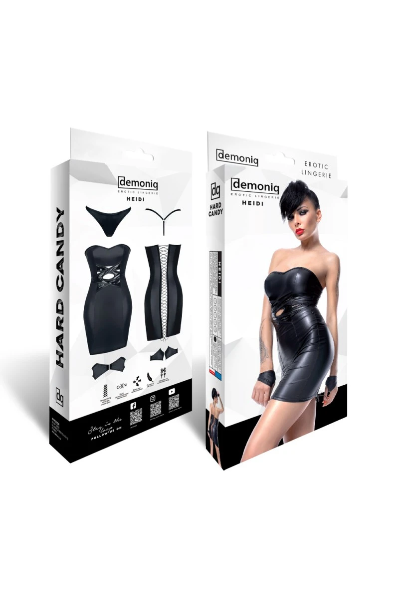 PVC-Wetlook Bandeau Minikleid