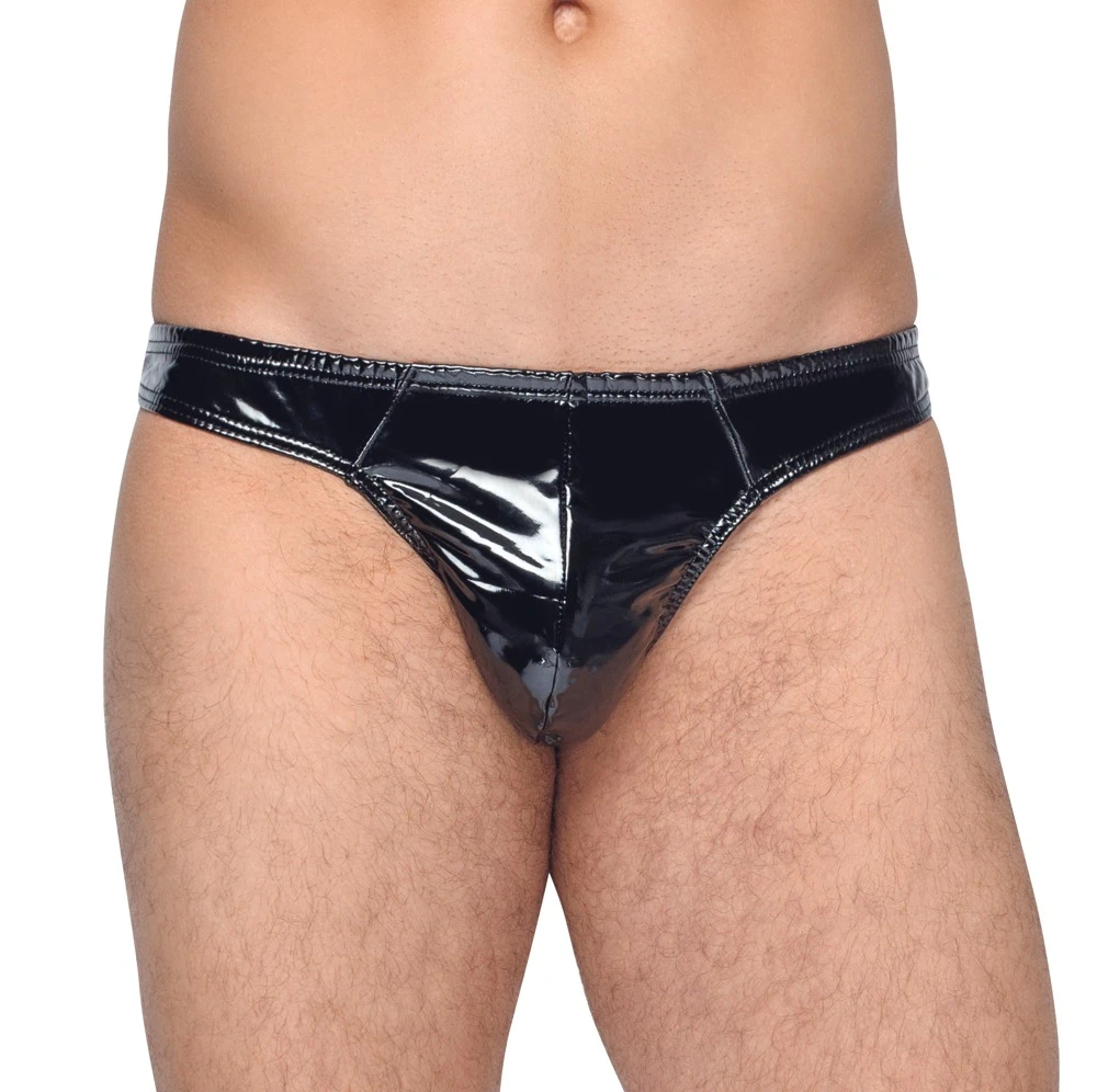 Black Level Lack Rio String, bi-elastischem Lack mit edlem Glanz, Gogo Bikinislip Reizwäsche