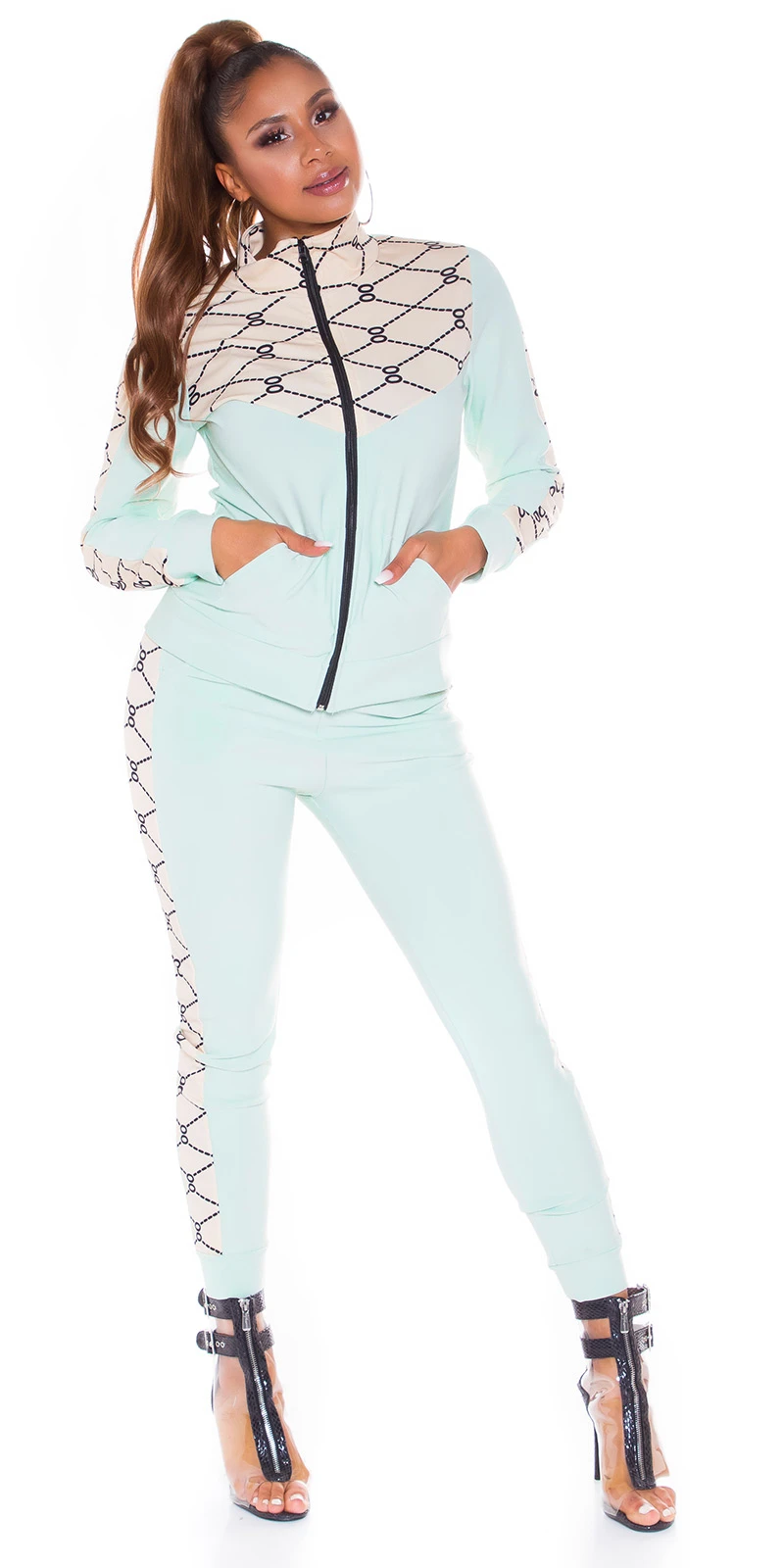 Bicolour Training Sport Anzug mit Kontrast Muster Bicolour Training Sport Anzug mit Kontrast Muster