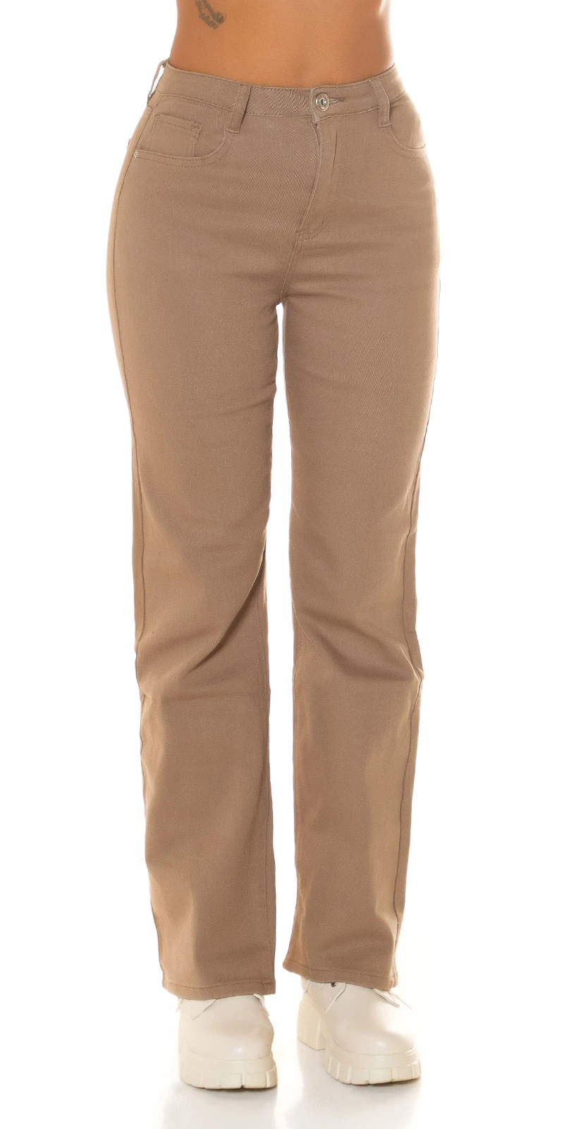 High Waist Bootcut Damen Jeans Denim Uni Hose mit Schlag High Waist Bootcut Damen Jeans Denim Uni Hose mit Schlag