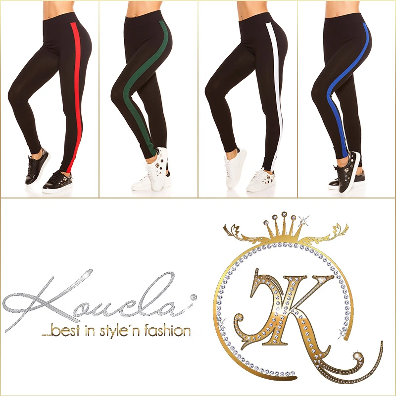 Sporty Leggings Highwaist Kontrast Streifen