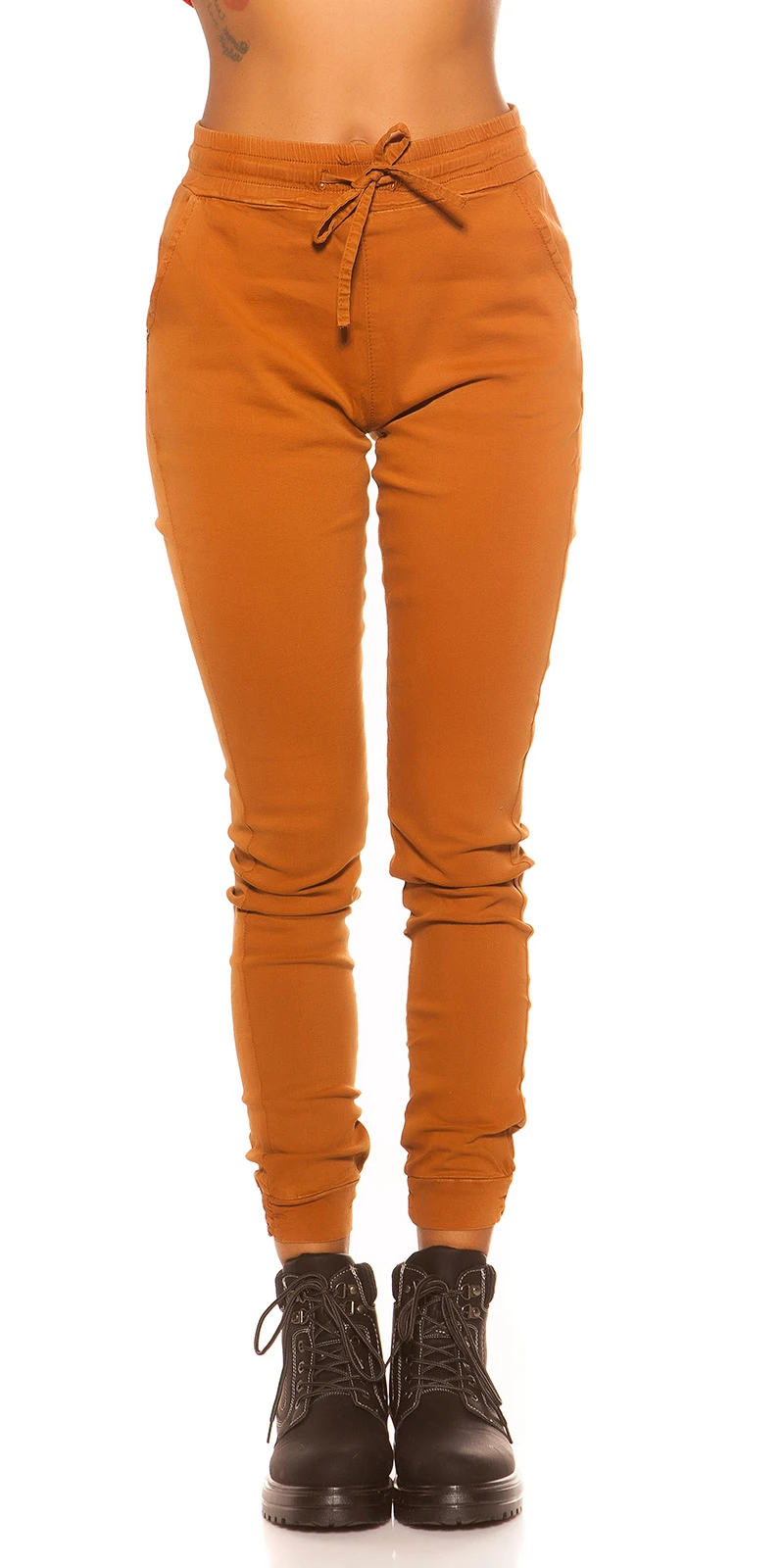 Casual High Waist Hose mit Tunnelzug-Bändel